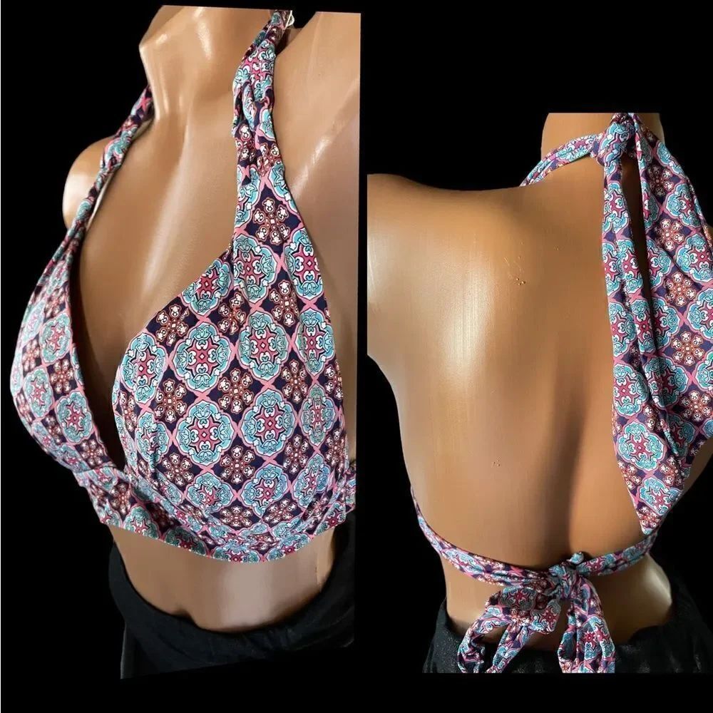 Liz Claiborne l Bikini Top l 10 l Tie Back l EUC